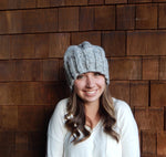 Knit Slouchy Hat in Gray Marble ~ The Toasted Snowflake