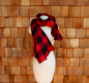 Buffalo Plaid Scarf in Red and Black