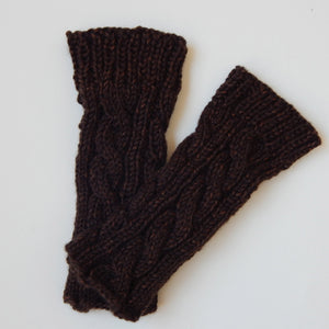 Fingerless gloves in Chocolate Brown