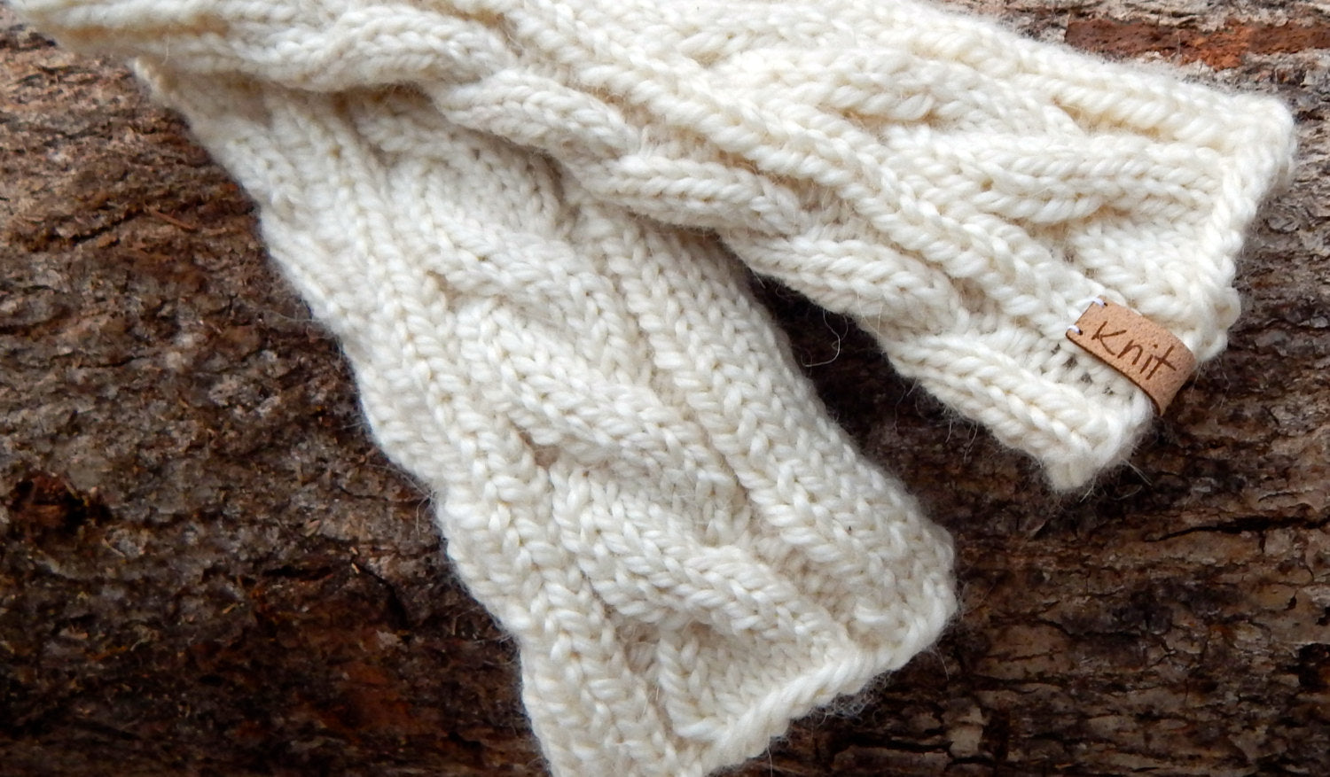 Knit Arm warmers in Alpaca Cream