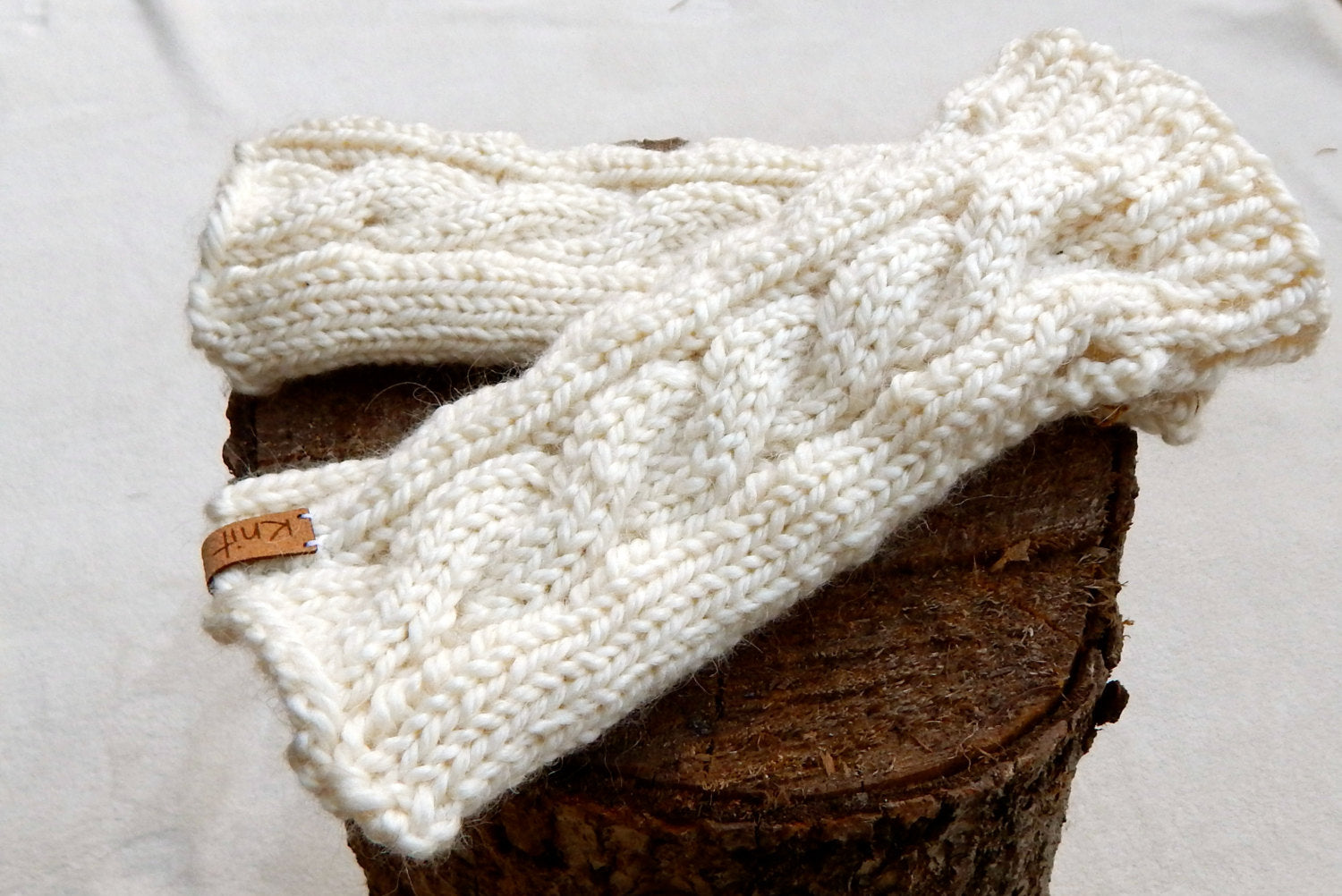 Knit Arm warmers in Alpaca Cream