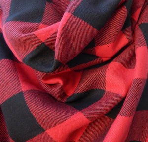 Buffalo Plaid Blanket Scarf in Large Red and Black Checks